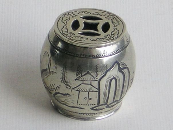 Silver-plated dross container – (2391)